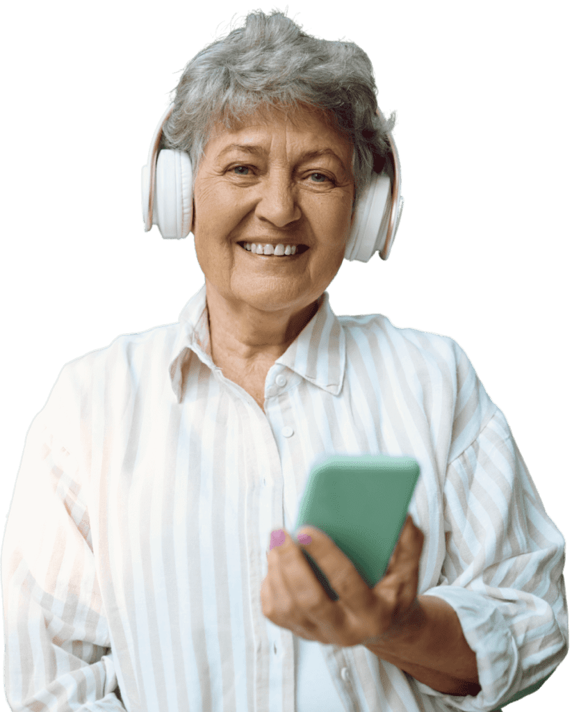 hearing aid treatment old woman