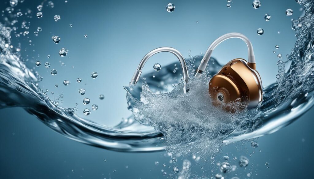 water splash on hearing aids